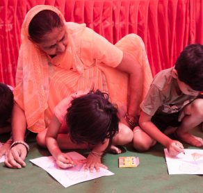 a community volunteer wth children